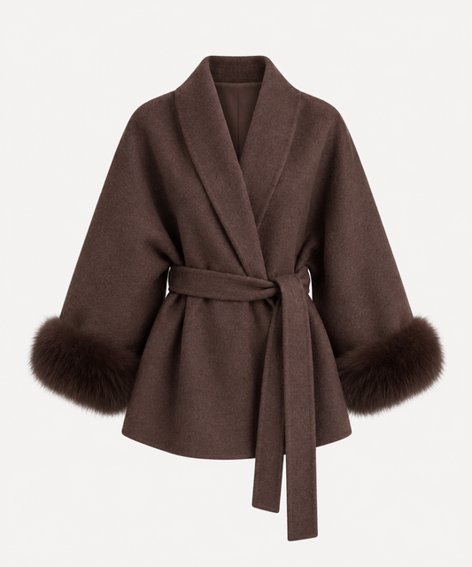 FURRY WRAP COAT