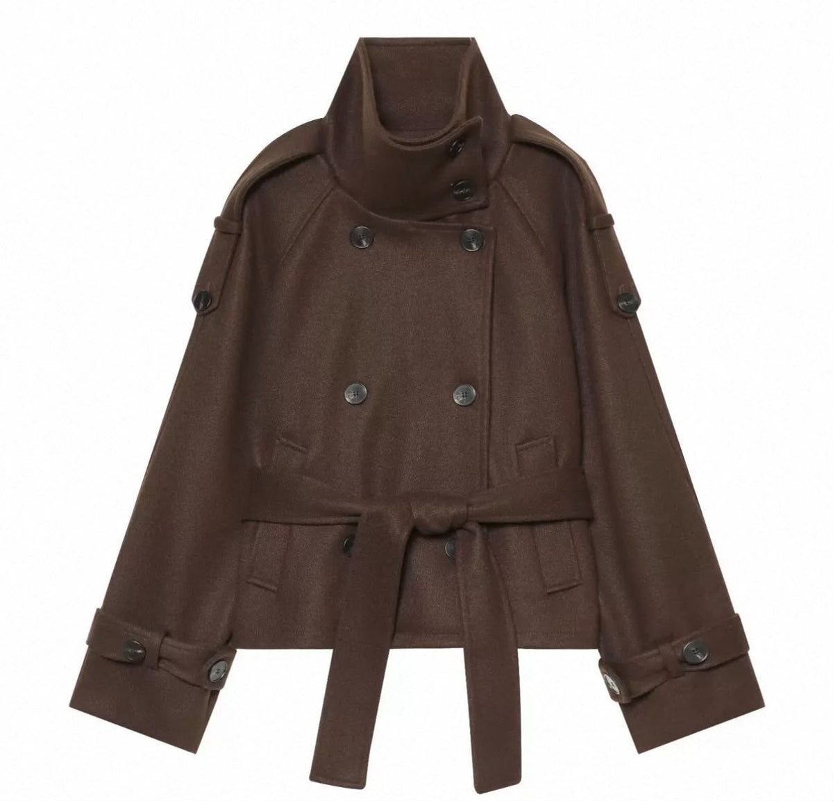 BELTED HIGH NECK JACKET
